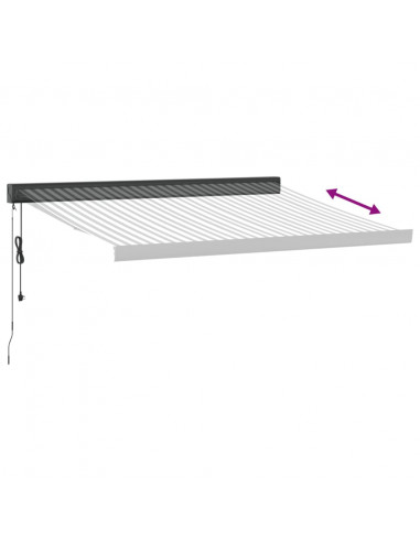 Tenda Retrattile Antracite e Bianca 3,5x2,5m Tessuto/Alluminio