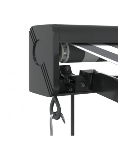 Tenda Retrattile Antracite e Bianca 3,5x2,5m Tessuto/Alluminio