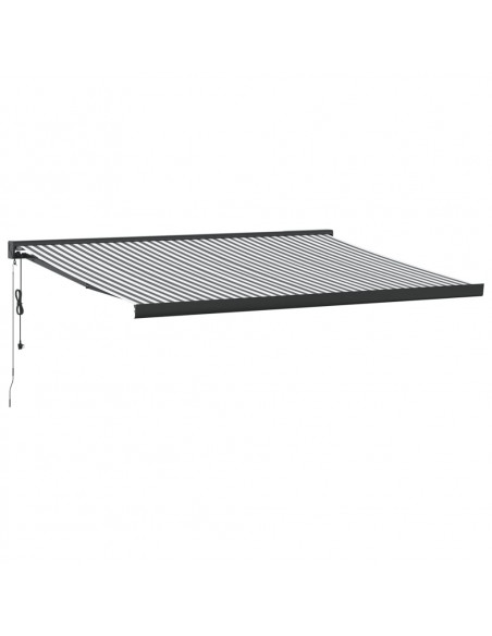 Tenda Retrattile Antracite e Bianca 4,5x3 m Tessuto e Alluminio