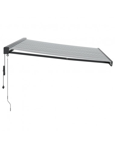 Tenda Retrattile Antracite e Bianca 4,5x3 m Tessuto e Alluminio