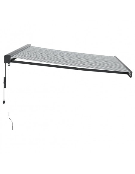 Tenda Retrattile Antracite e Bianca 4,5x3 m Tessuto e Alluminio