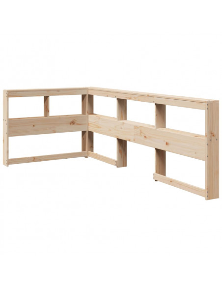 Testiera Libreria a L 100 cm in Legno Massello di Pino