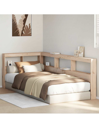 Testiera Libreria a L 100 cm in Legno Massello di Pino