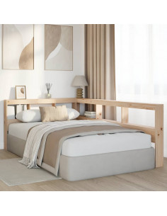 Testiera Libreria a L 120 cm in Legno Massello di Pino 2