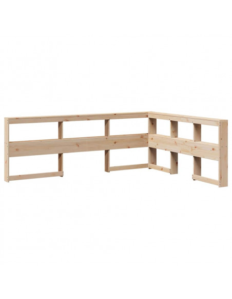 Testiera Libreria a L 140 cm in Legno Massello di Pino