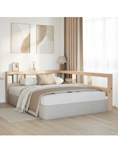 Testiera Libreria a L 140 cm in Legno Massello di Pino 2