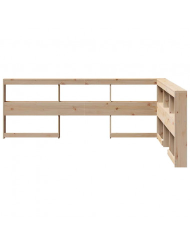 Testiera Libreria a L 140 cm in Legno Massello di Pino