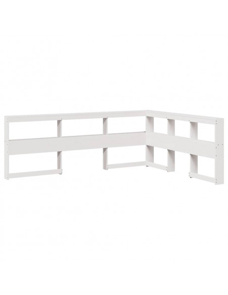 Testiera Libreria a L 160 cm in Legno Massello di Pino