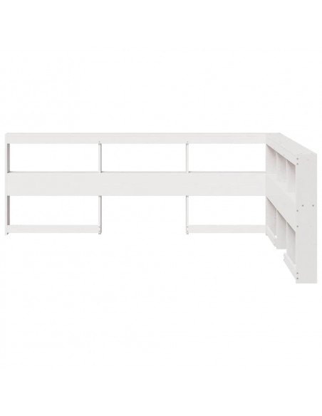 Testiera Libreria a L 160 cm in Legno Massello di Pino