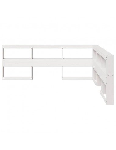 Testiera Libreria a L 180 cm in Legno Massello di Pino