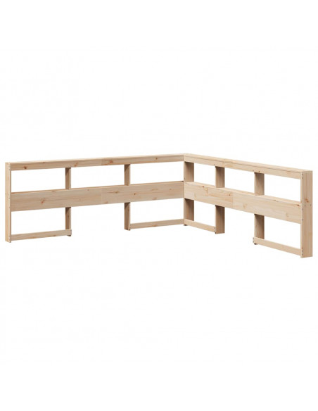 Testiera Libreria a L 180 cm in Legno Massello di Pino