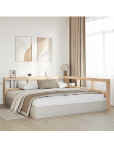 Testiera Libreria a L 180 cm in Legno Massello di Pino 2