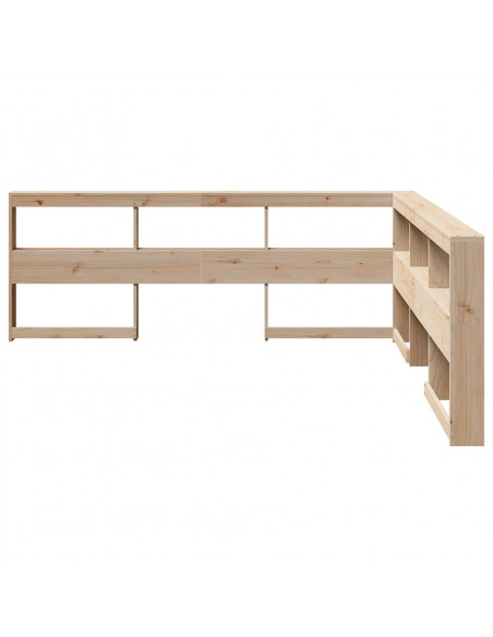 Testiera Libreria a L 180 cm in Legno Massello di Pino