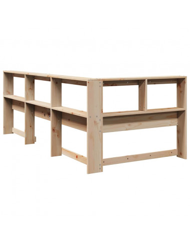 Testiera Libreria a L 75 cm in Legno Massello di Pino