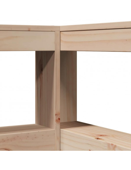 Testiera Libreria a L 90 cm in Legno Massello di Pino