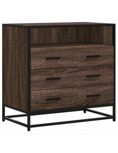 Cassettiera Rovere Marrone 70x41x70 cm in Legno Multistrato