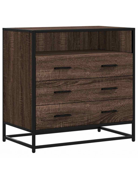 Cassettiera Rovere Marrone 70x41x70 cm in Legno Multistrato