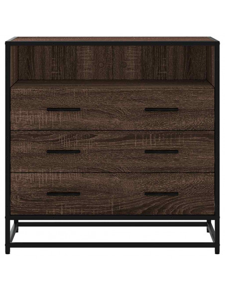 Cassettiera Rovere Marrone 70x41x70 cm in Legno Multistrato