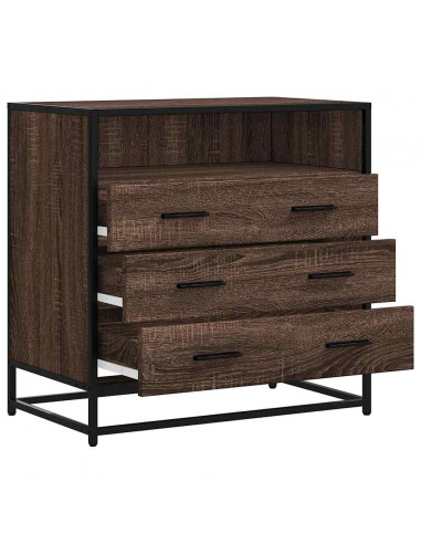 Cassettiera Rovere Marrone 70x41x70 cm in Legno Multistrato