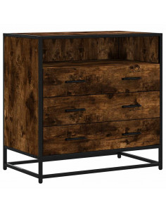 Cassettiera Rovere Fumo 70x41x70 cm in Legno Multistrato