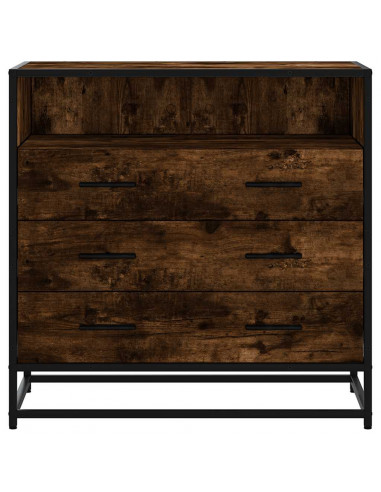 Cassettiera Rovere Fumo 70x41x70 cm in Legno Multistrato