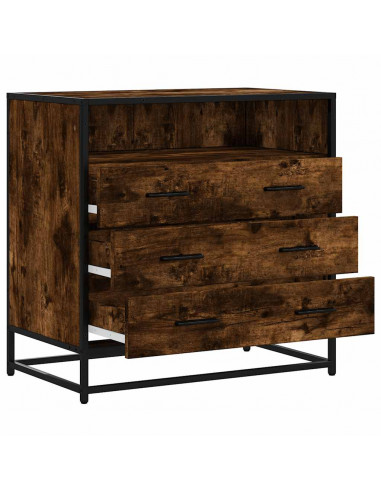 Cassettiera Rovere Fumo 70x41x70 cm in Legno Multistrato