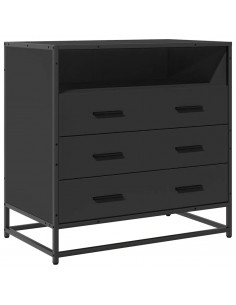 Cassettiera Nera 70x41x70 cm in Legno Multistrato