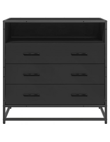 Cassettiera Nera 70x41x70 cm in Legno Multistrato