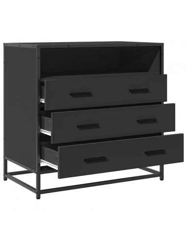 Cassettiera Nera 70x41x70 cm in Legno Multistrato