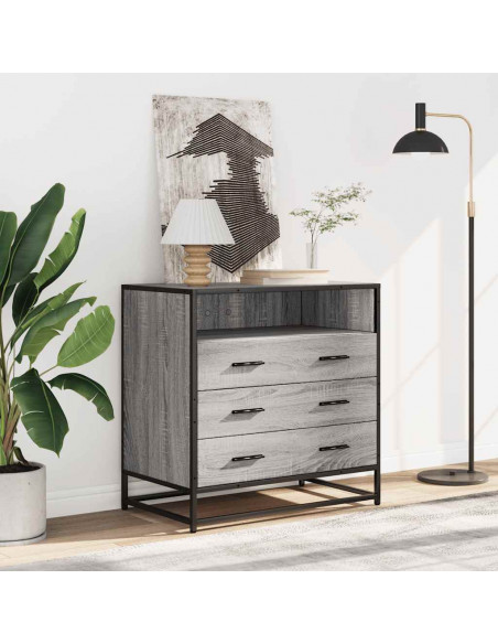 Cassettiera Grigio Sonoma 70x41x70 cm in Legno Multistrato