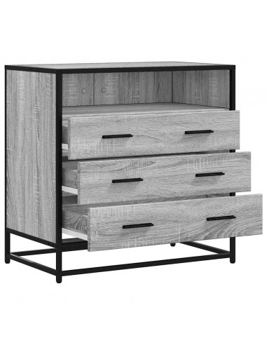 Cassettiera Grigio Sonoma 70x41x70 cm in Legno Multistrato