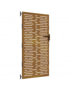 Cancello da Giardino 85x200 cm Acciaio Corten Design Quadrato