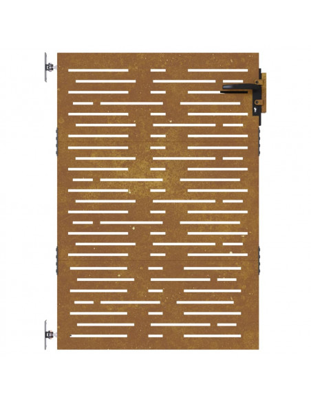 Cancello da Giardino 85x150 cm Acciaio Corten Design Quadrato