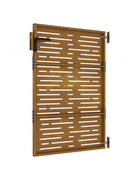 Cancello da Giardino 85x150 cm Acciaio Corten Design Quadrato