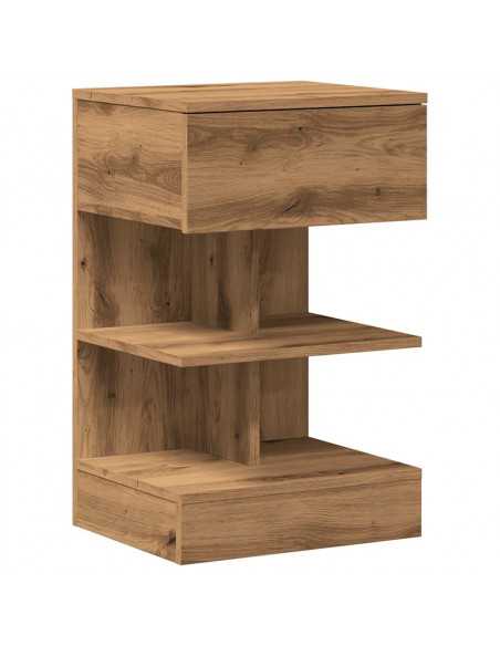 Comodino Rovere Artigianale 40x35x65 cm in Legno Multistrato