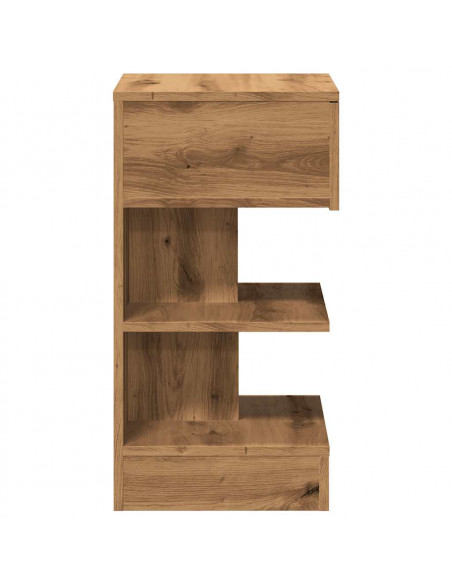 Comodino Rovere Artigianale 40x35x65 cm in Legno Multistrato