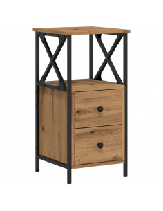 Comodino Rovere Artigianale 34x35,5x70 cm in Legno Multistrato