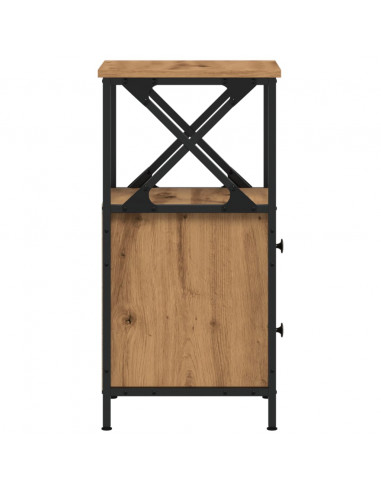 Comodino Rovere Artigianale 34x35,5x70 cm in Legno Multistrato