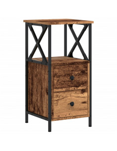 Comodino Legno Antico 34x35,5x70 cm in Legno Multistrato