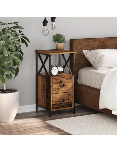 Comodino Legno Antico 34x35,5x70 cm in Legno Multistrato