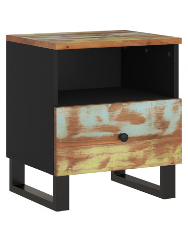 Comodino in Legno Massello di Recupero e Legno Multistrato