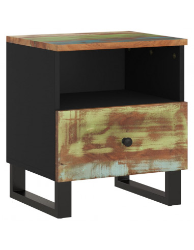 Comodino in Legno Massello di Recupero e Legno Multistrato