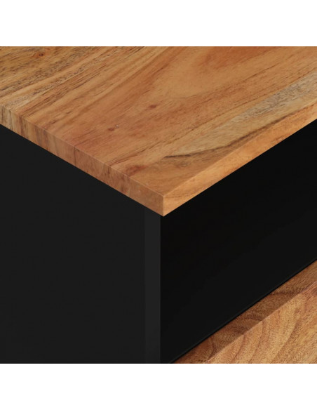 Comodino in Legno Massello di Acacia e Legno Multistrato
