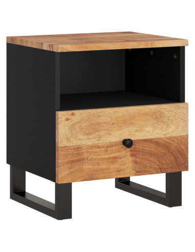 Comodino in Legno Massello di Acacia e Legno Multistrato