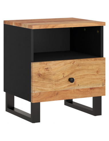 Comodino in Legno Massello di Acacia e Legno Multistrato