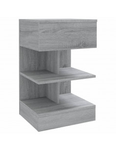 Comodino Grigio Sonoma 40x35x65 cm in Legno Multistrato