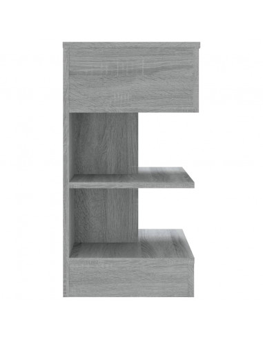 Comodino Grigio Sonoma 40x35x65 cm in Legno Multistrato