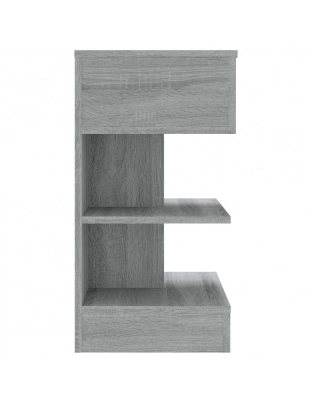 Comodino Grigio Sonoma 40x35x65 cm in Legno Multistrato