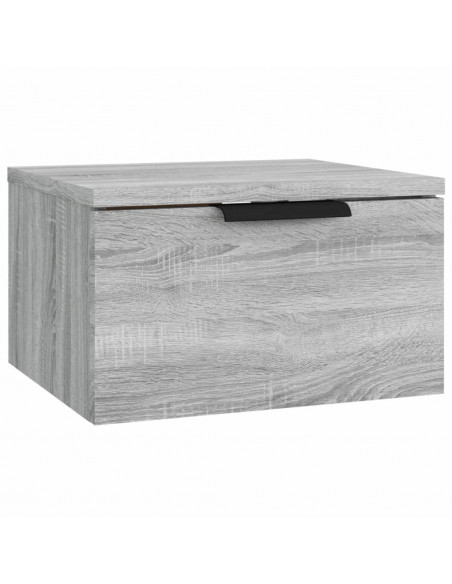Comodino a Muro Grigio Sonoma 34x30x20 cm