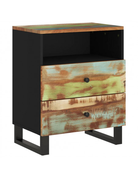 Comodino 50x33x62cm Legno Massello Recupero e Legno Multistrato